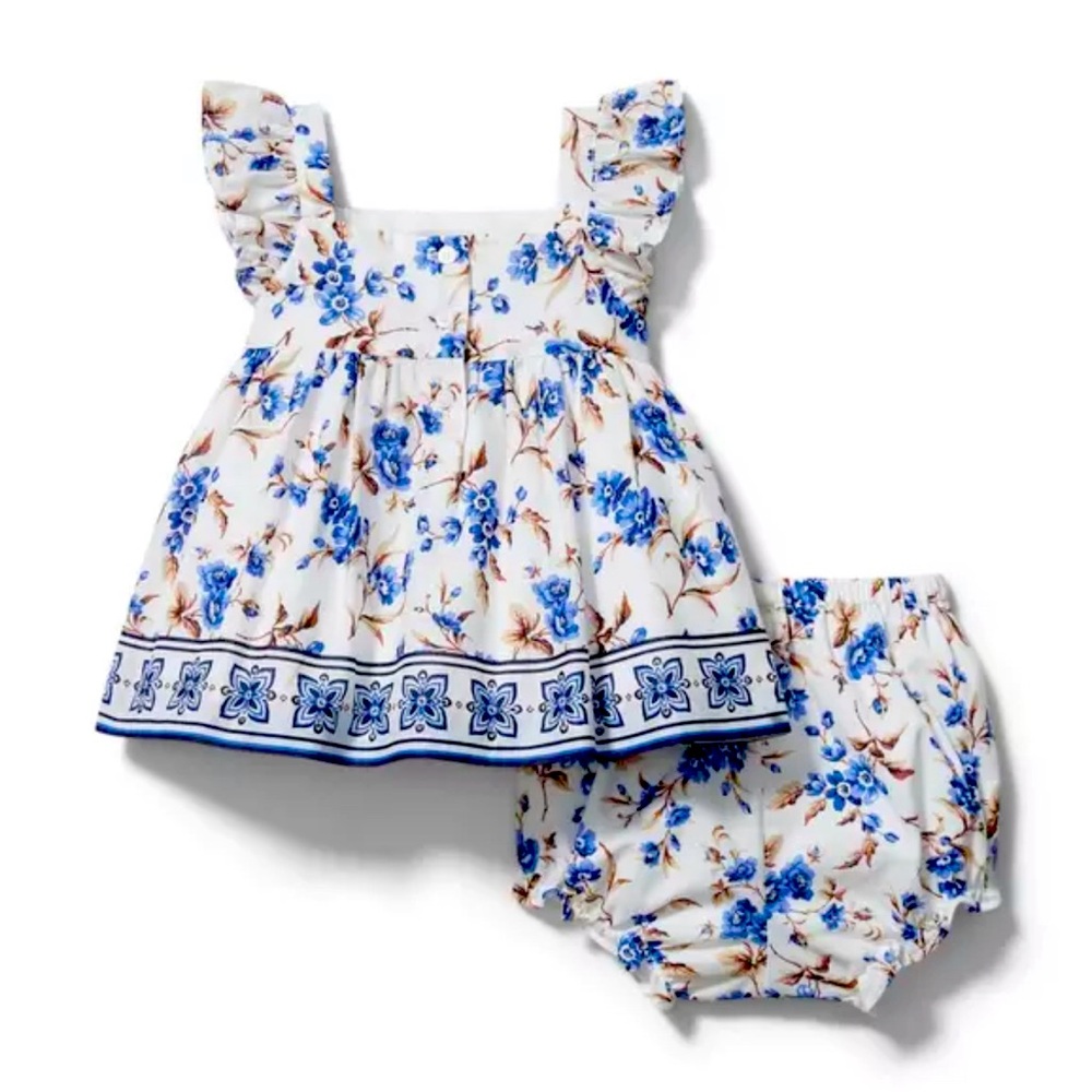 Janie and Jack Floral Border Matching Set NWT